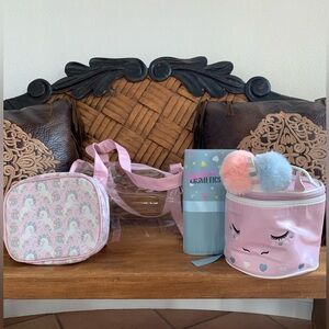 Duffel & Unicorn Cosmetic Bags and Makeup Brush Case Bundle
